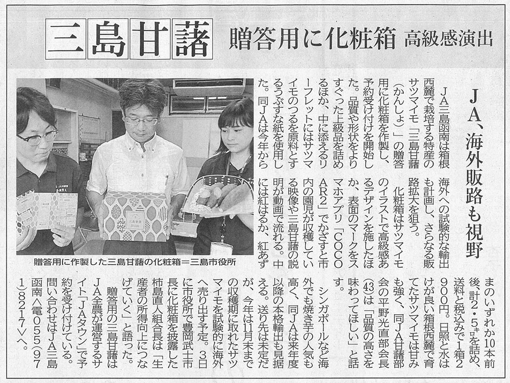 三島甘藷ギフト　静岡新聞